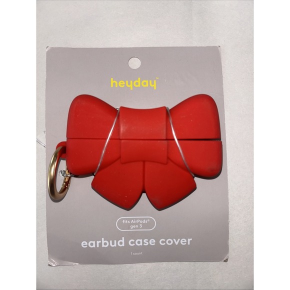 New Heyday Red Bow Earbud Case Cover - fits AirPods Gen 3.  ‎ 3558 - Picture 1 of 4